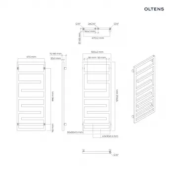 Oltens Flamma grzejnik łazienkowy 121x50 biały 55015000 + KOD RABATOWY + Wysyłka 0zł